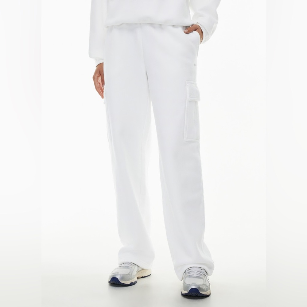Aritzia TNA White Cargo Sweatpants